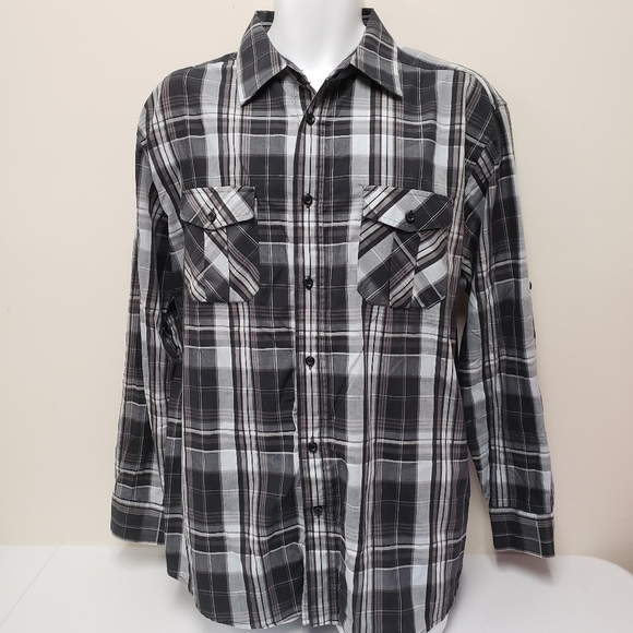 Beverly Hills Polo Club Mens Plaid Button Shirt Size XL - Picture 1 of 6
